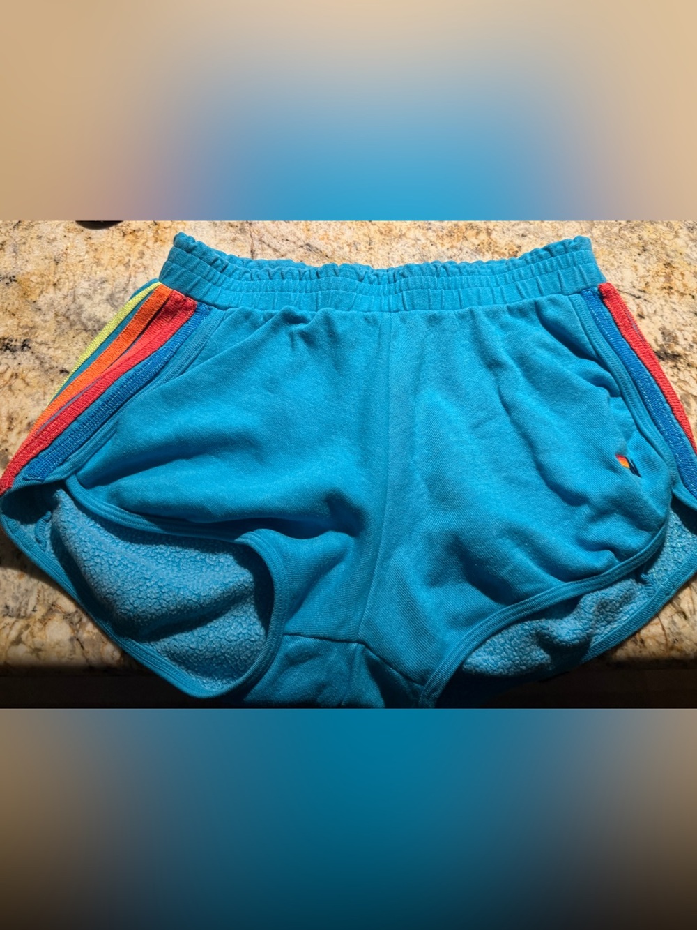 Aviator Nation blue 5 stripe shorts
